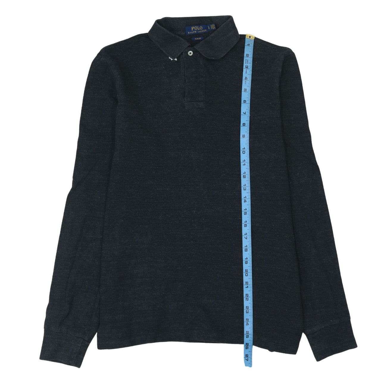 Ralph Lauren Men’s Black Slim Fit Long Sleeve Cotton Polo Shirt L