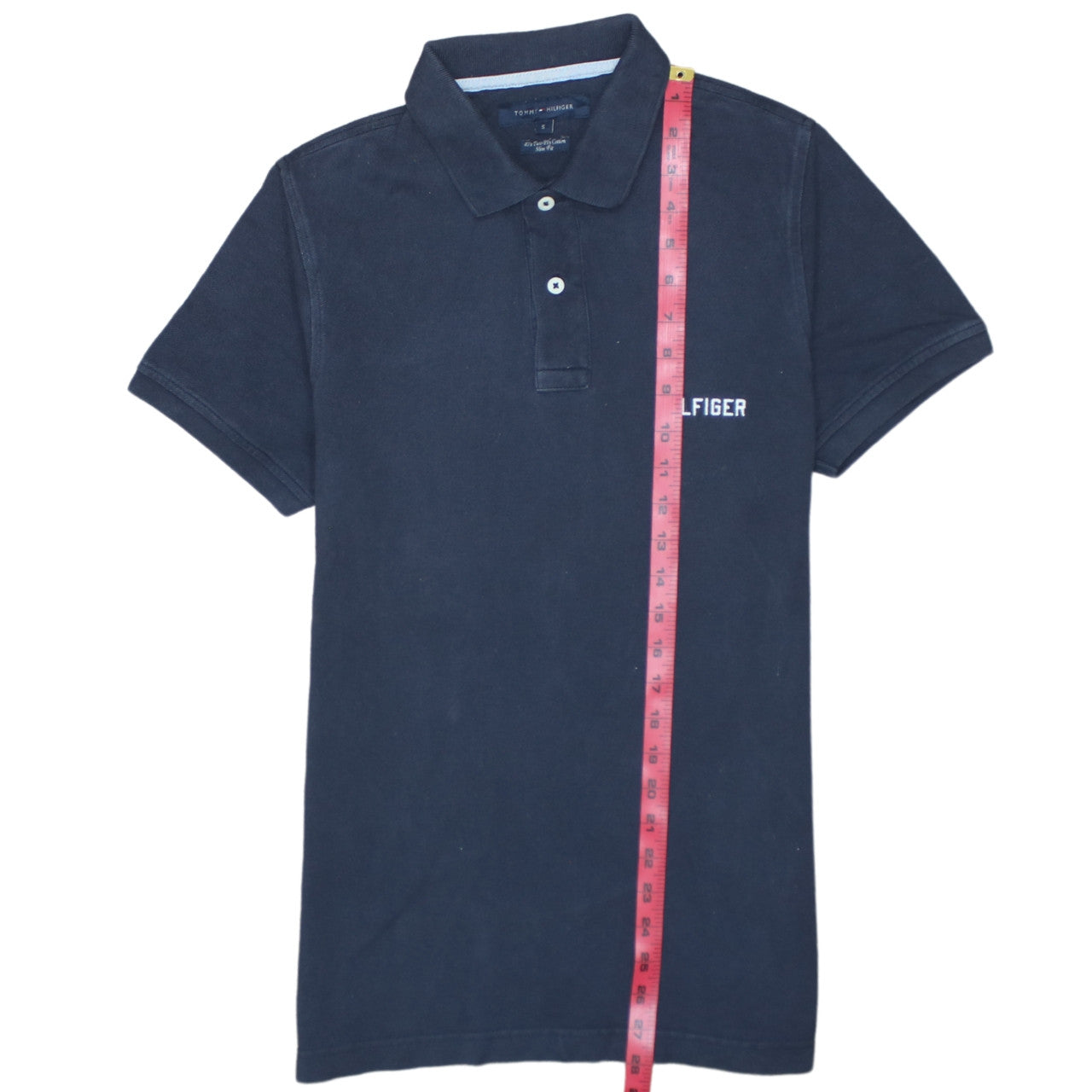 Tommy Hilfiger Men's Blue Slim Fit Cotton Polo Shirt Size S