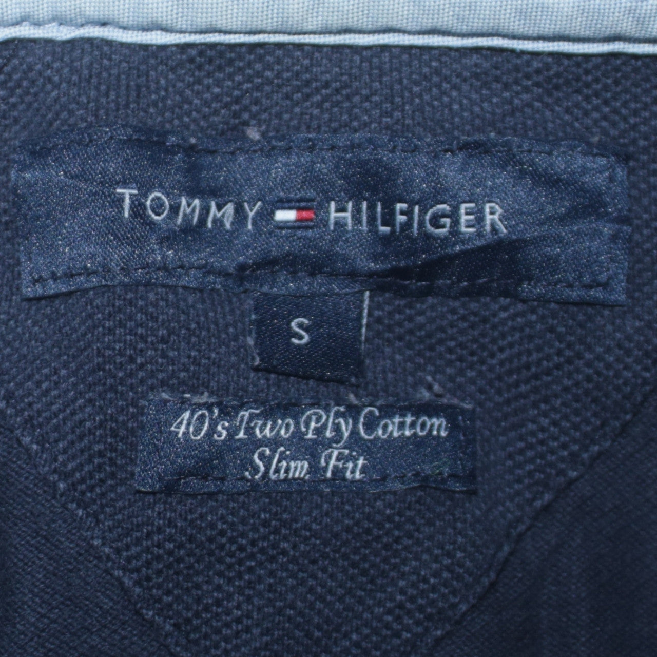 Tommy Hilfiger Men's Blue Slim Fit Cotton Polo Shirt Size S