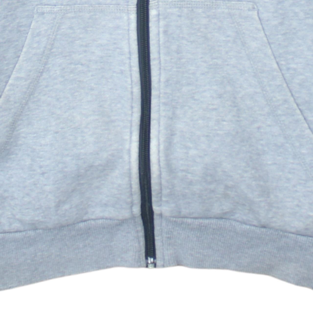Adidas Men Grey Blue Full Zip Hoodie Medium Hooded Sweatshirt