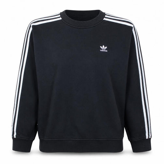 Adidas Womens Black Crew Neck Sweatshirt XS Cotton Logo Classic Style