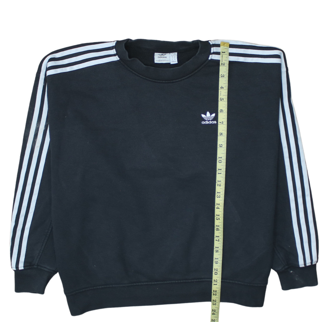 Adidas Womens Black Crew Neck Sweatshirt XS Cotton Logo Classic Style
