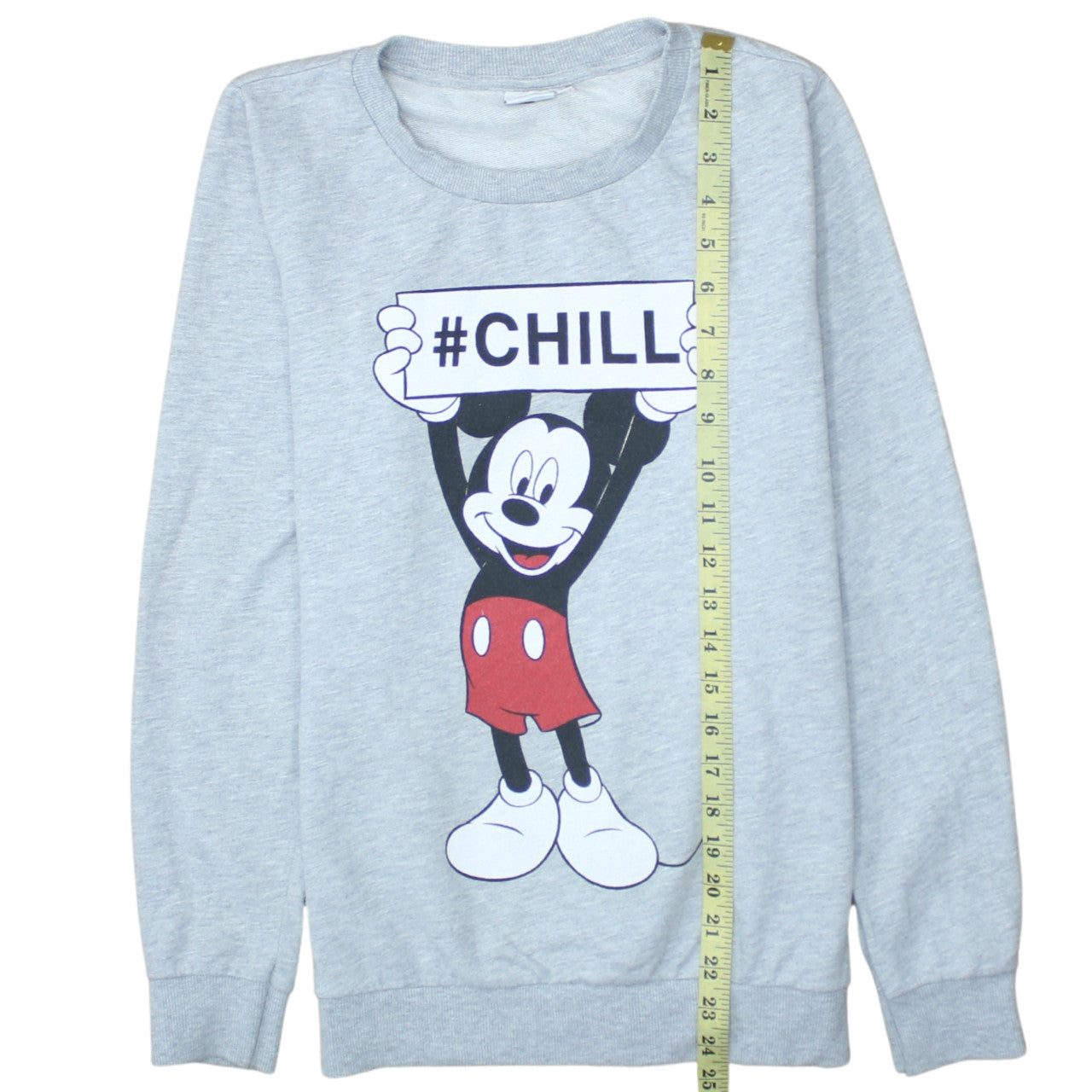 Disney Women Grey Mickey Mouse #Chill Sweatshirt Size 10