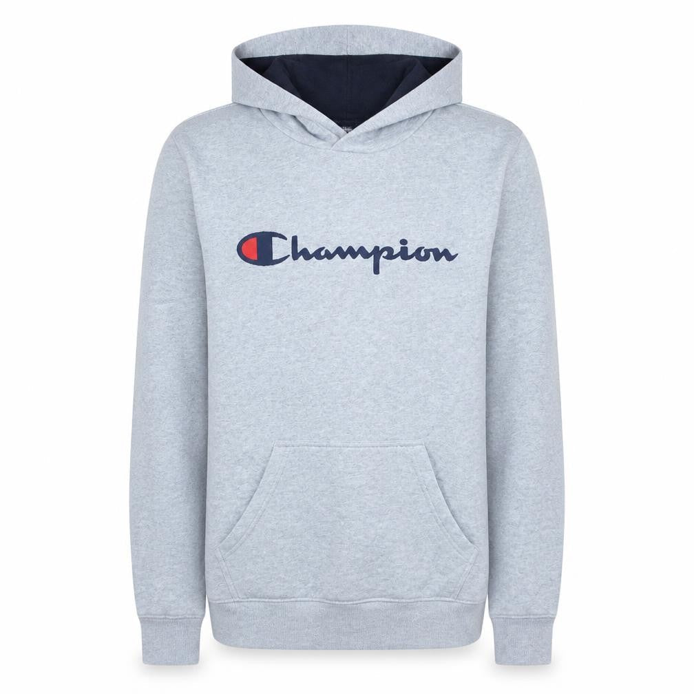 Champion Men's Grey Pullover Hoodie Small Logo Fleece Sweatshirt
