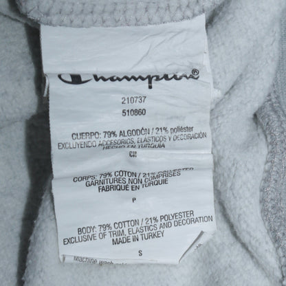 Champion Men's Grey Pullover Hoodie Small Logo Fleece Sweatshirt