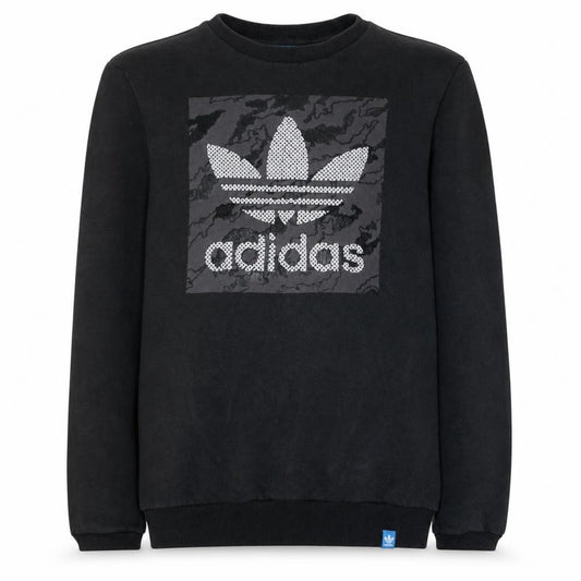 Adidas Men's Black Sequin Logo Pullover Sweatshirt Size S