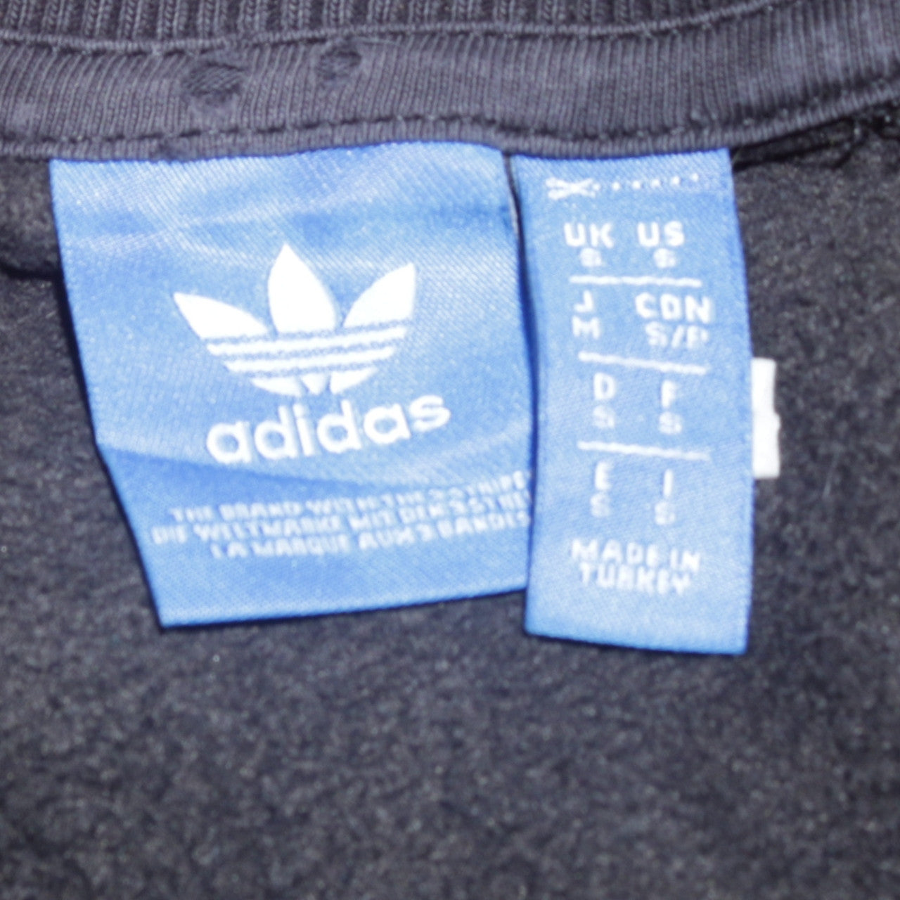 Adidas Men's Black Sequin Logo Pullover Sweatshirt Size S