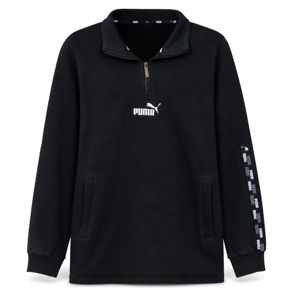 Puma Men’s Black 1/4 Zip Fleece Sweatshirt M Regular Fit