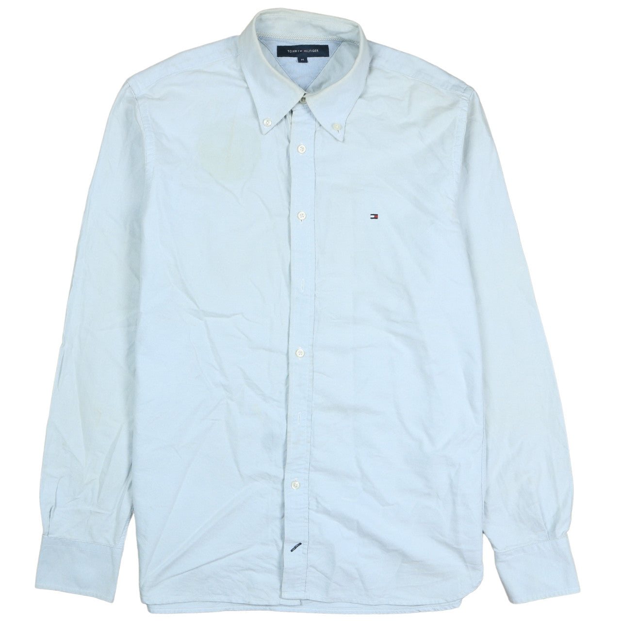Tommy Hilfiger Men's Light Blue Cotton Button-Up Shirt M Classic Fit