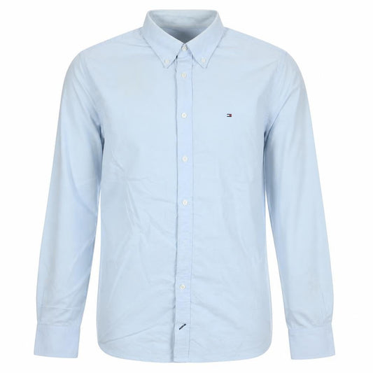 Tommy Hilfiger Men's Light Blue Cotton Button-Up Shirt M Classic Fit