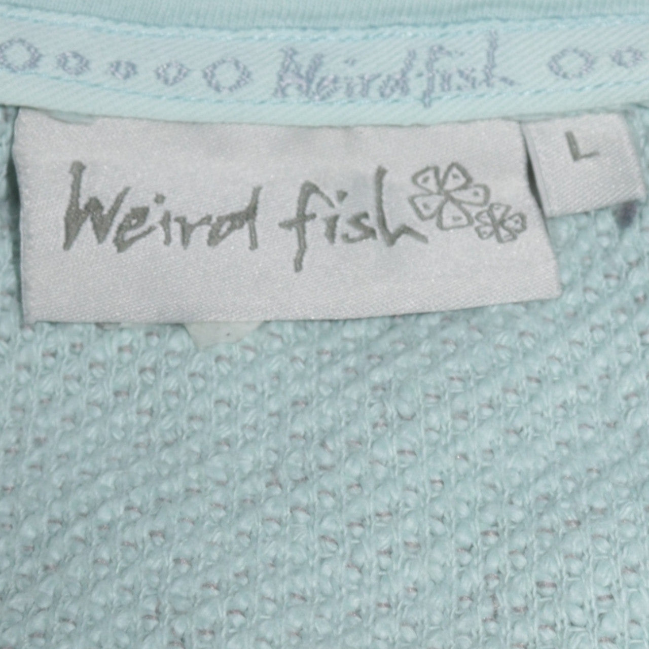 Weird Fish Women Blue 1/4 Zip Cotton Sweatshirt Size L