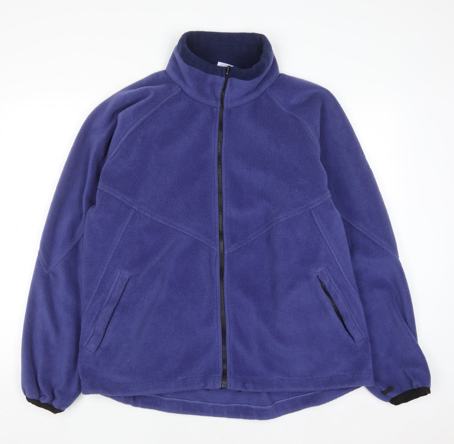 B-Casual Men Blue Full Zip Fleece Sweatshirt Size L