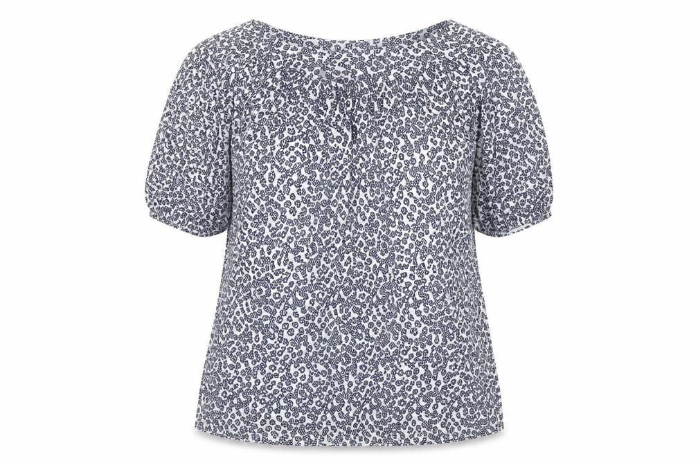 Dorothy Perkins Womens Blue Floral Blouse Size 10 Viscose Short Sleeve