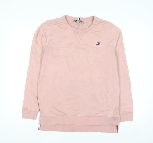 Tommy Hilfiger Womens Pink Cotton Crew Neck Pullover Sweatshirt L