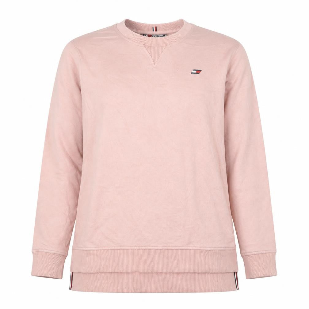 Tommy Hilfiger Womens Pink Cotton Crew Neck Pullover Sweatshirt L