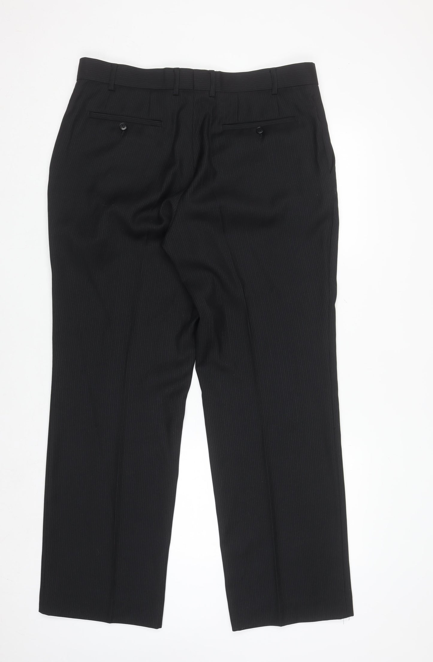 Grahame Men's Black 42R Regular Fit Formal Dress Trousers
