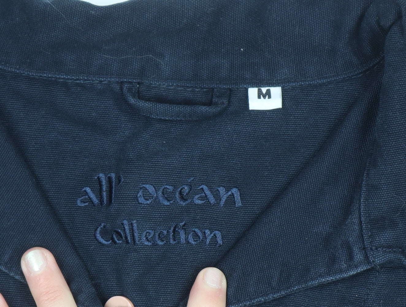 All Ocean Men's Blue Cotton Nautical Long Sleeve Shirt M