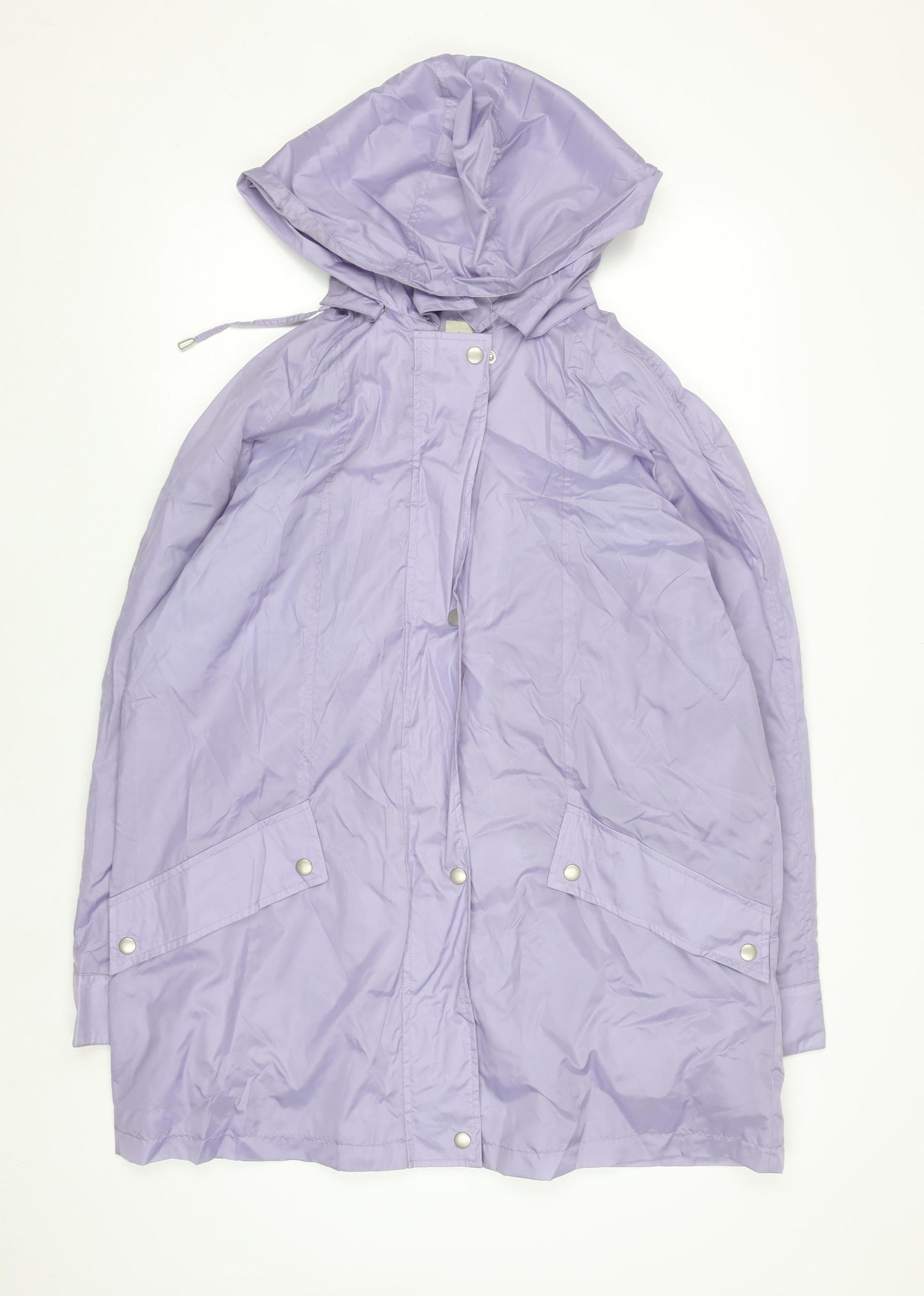 Dannimac Womens Purple Hooded Waterproof Long Rain Coat L