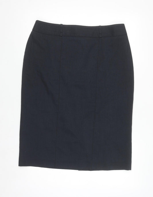 ICONA Women’s Black Knee Length Pencil Skirt Size 14 Workwear