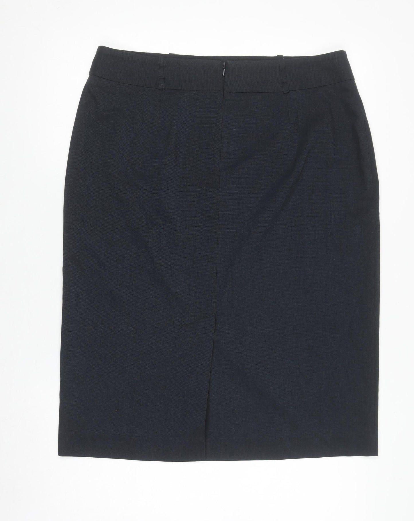 ICONA Women’s Black Knee Length Pencil Skirt Size 14 Workwear