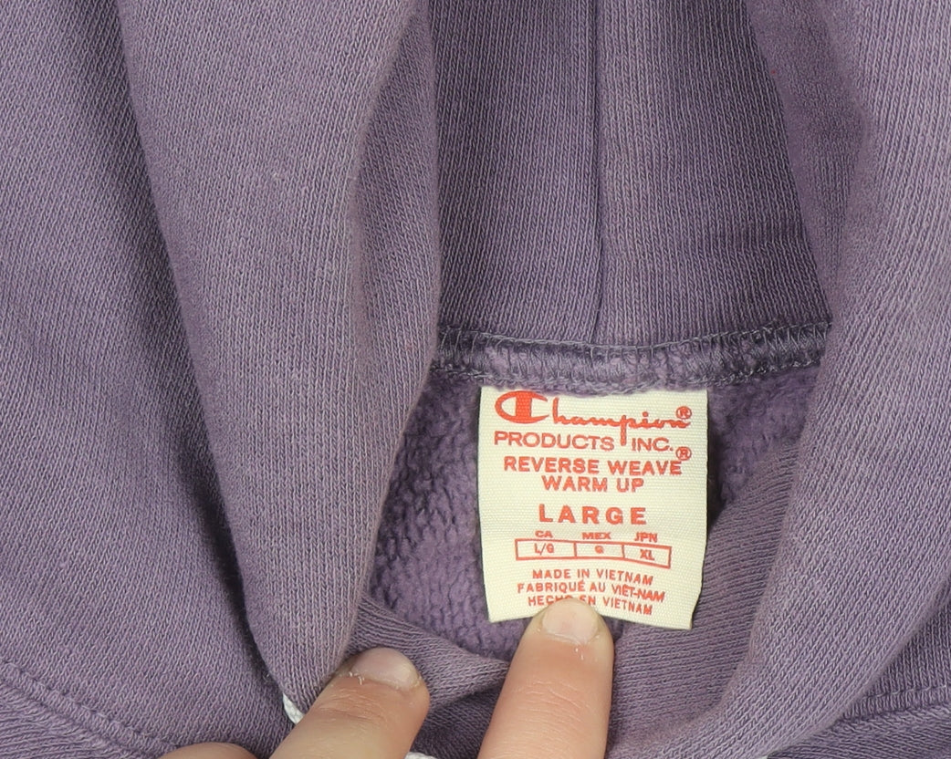Champion Womens Purple Reverse Weave Pullover Hoodie Size L