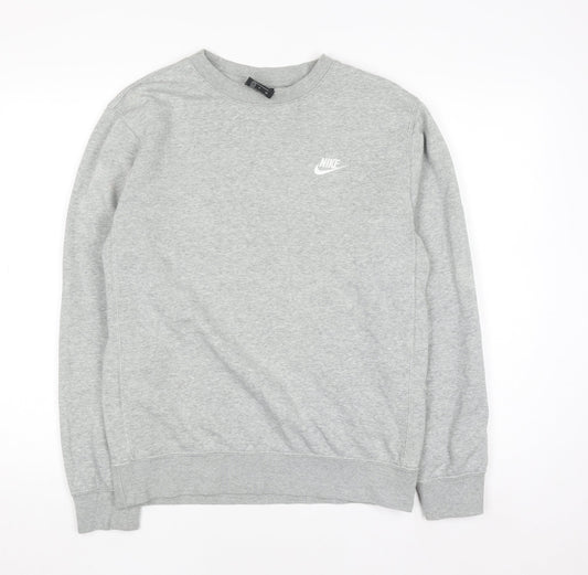 Nike Men's Grey Crew Neck Pullover Sweatshirt Size S