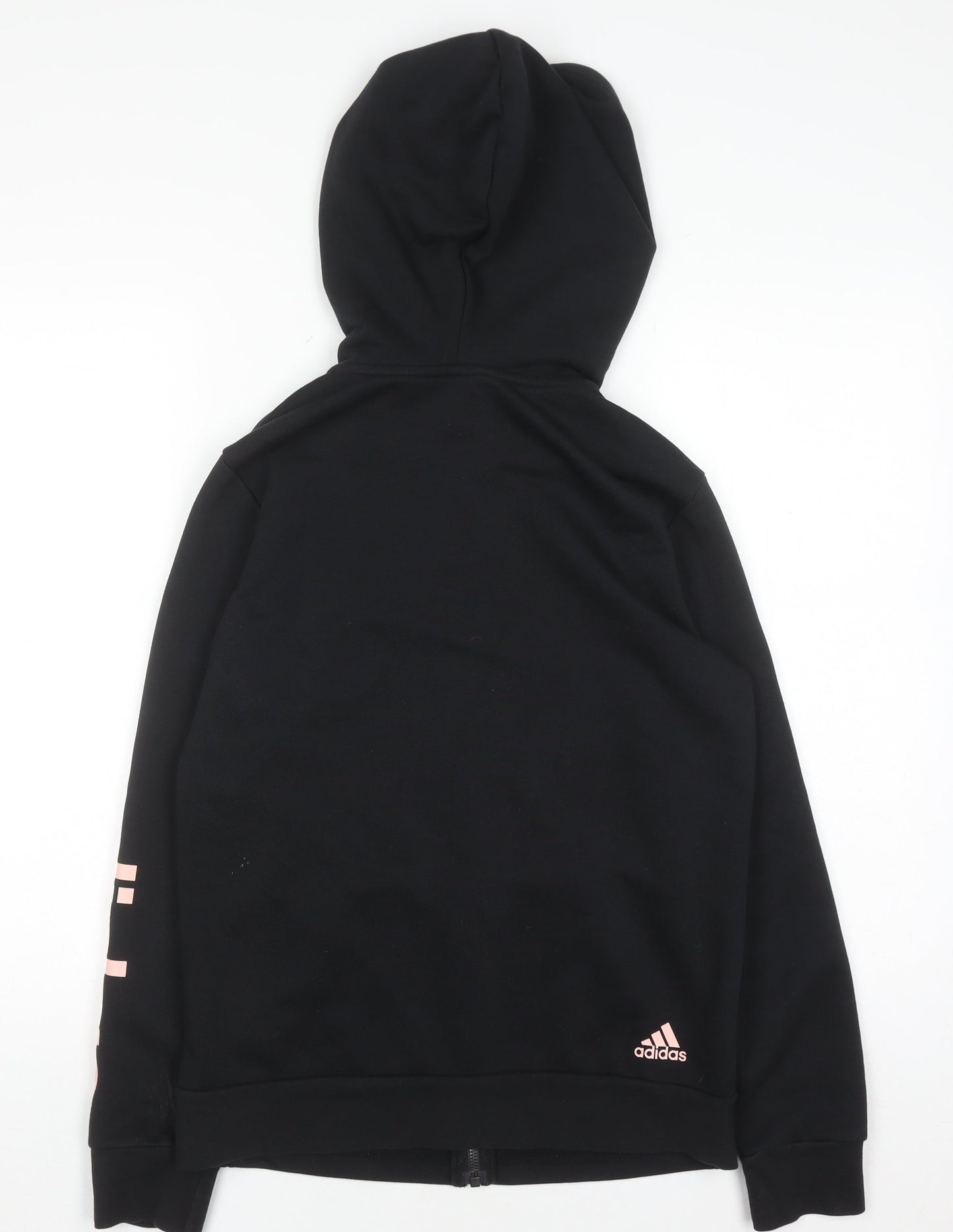 Adidas Womens Black Full Zip Hoodie Size M 12-14 Cotton Blend