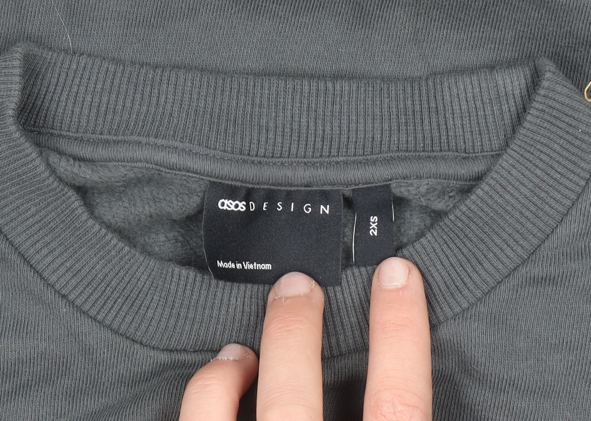 ASOS Design Men's Grey XS Pullover Crew Neck Sweatshirt