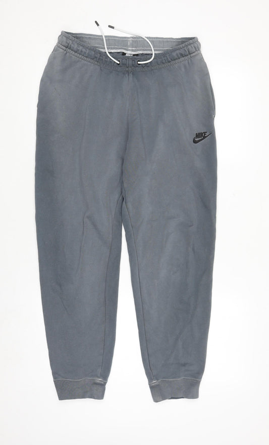 Nike Men's Grey Cotton Fleece Joggers M Regular Fit