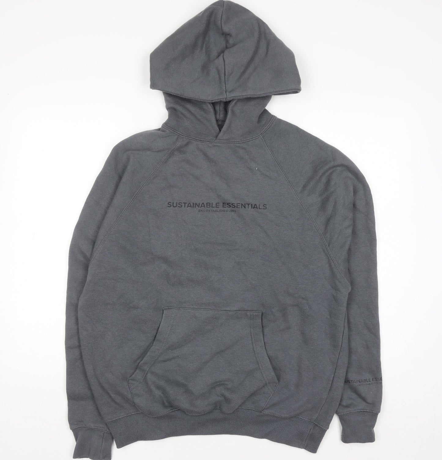EKO Sustainable Essentials Men’s Grey Pullover Hoodie S Regular Fit