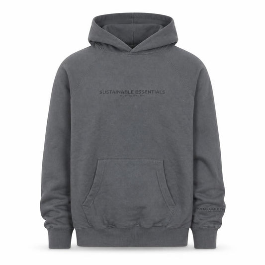 EKO Sustainable Essentials Men’s Grey Pullover Hoodie S Regular Fit
