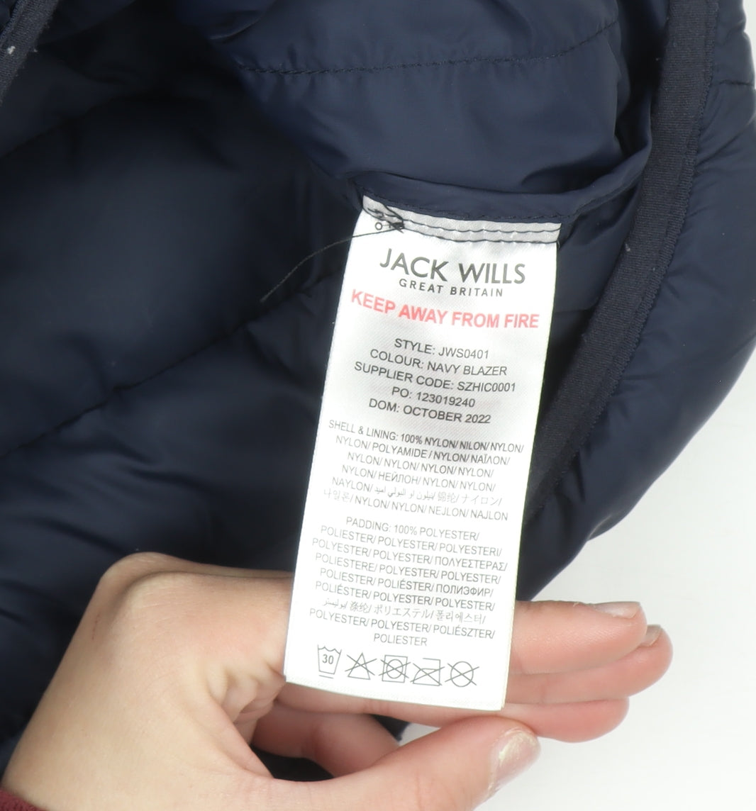 Jack Wills Girls Blue Quilted Puffer Waistcoat 12-13 Years