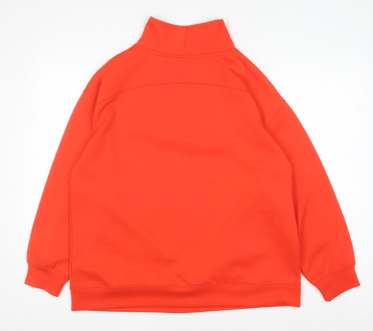 Tu Woman Orange 1/2 Zip Funnel Neck Pullover Sweatshirt Size 14