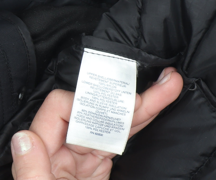 Lands' End Men's Black Hooded Down Puffer Jacket M