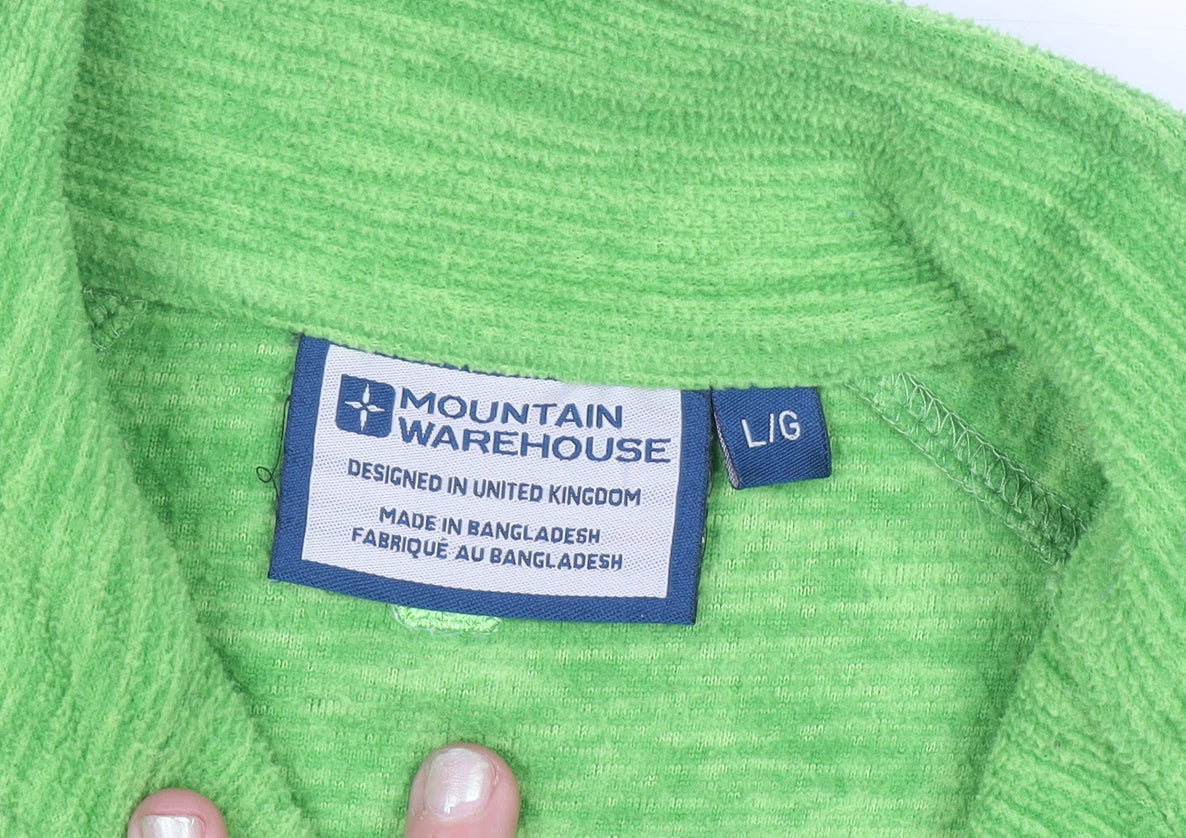 Mountain Warehouse Men's Green 1/4 Zip Fleece Sweatshirt Size L