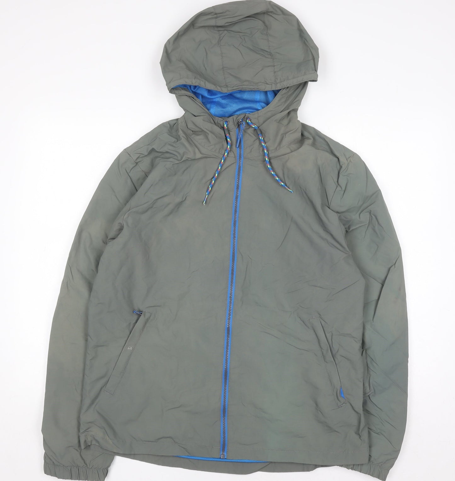 Next Men's Green Hooded Windbreaker Jacket Size M