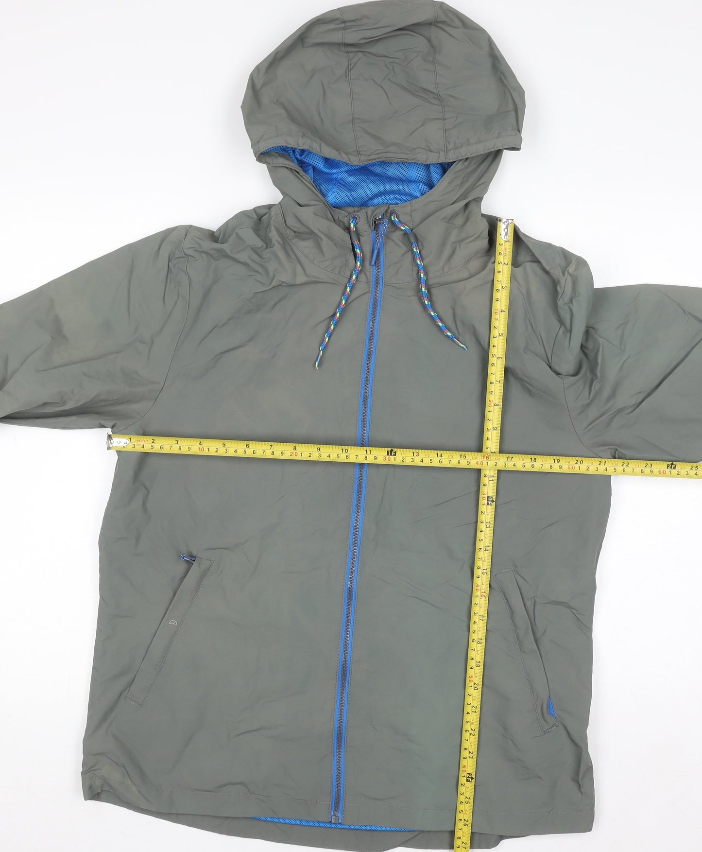 Next Men's Green Hooded Windbreaker Jacket Size M