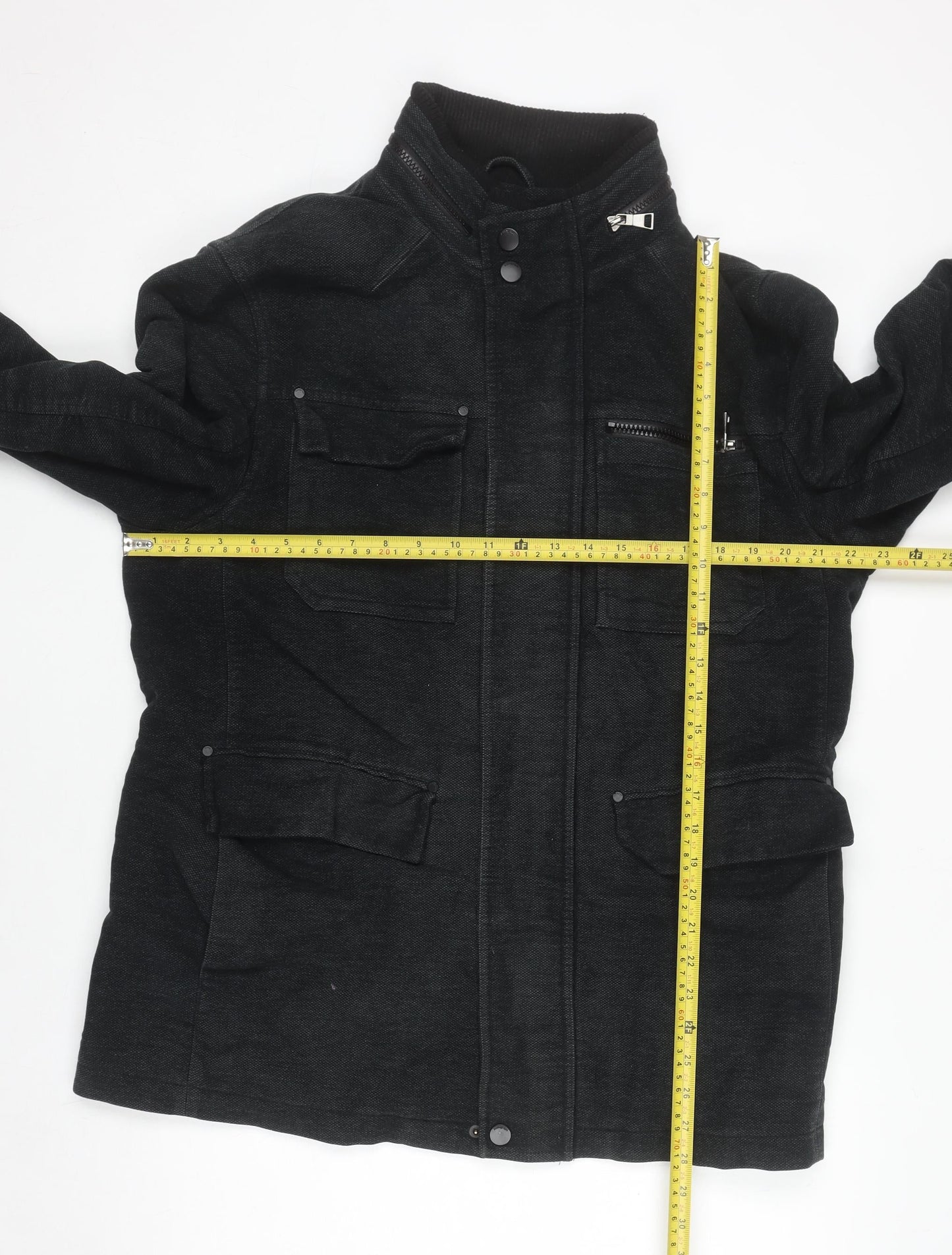 Marks and Spencer Men's Black L Biker Jacket Cotton Blend