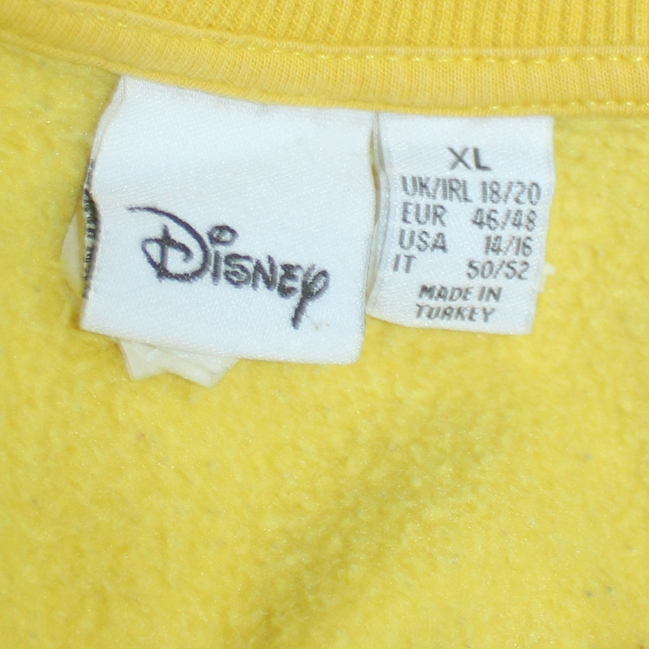 Disney Primark Women Yellow Pooh Sweatshirt XL Crew Neck Pullover