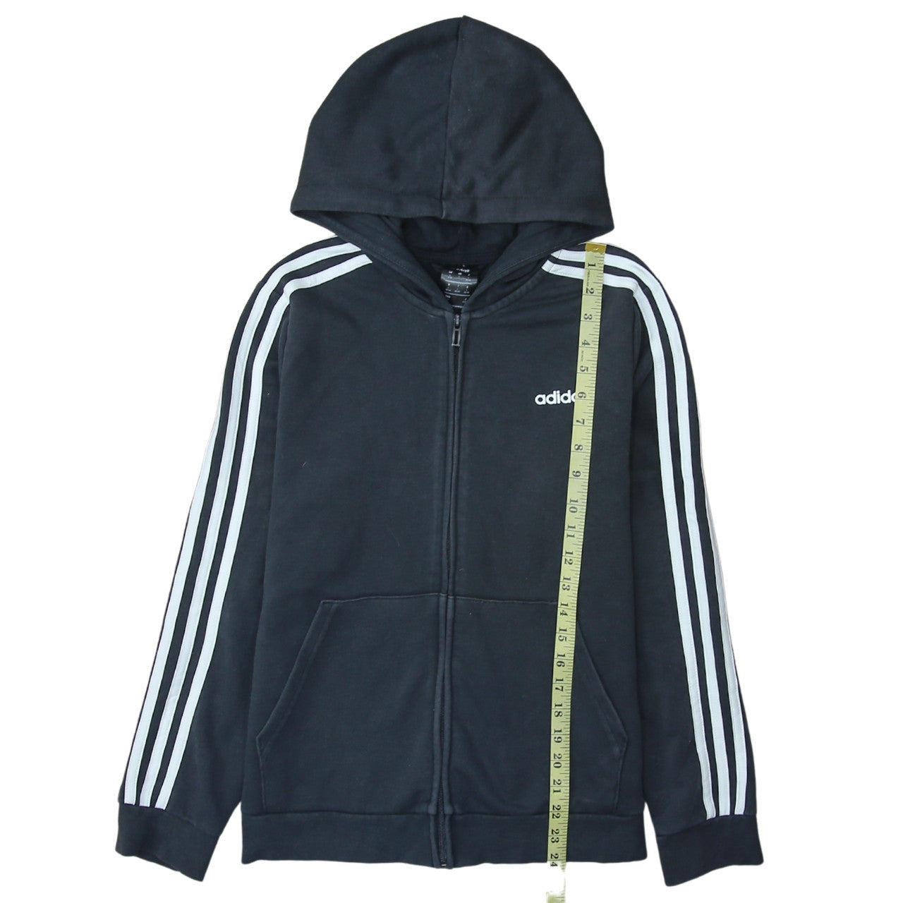 Adidas Women's Black Full Zip Hoodie L 16-18 Classic Hooded Sweatshirt