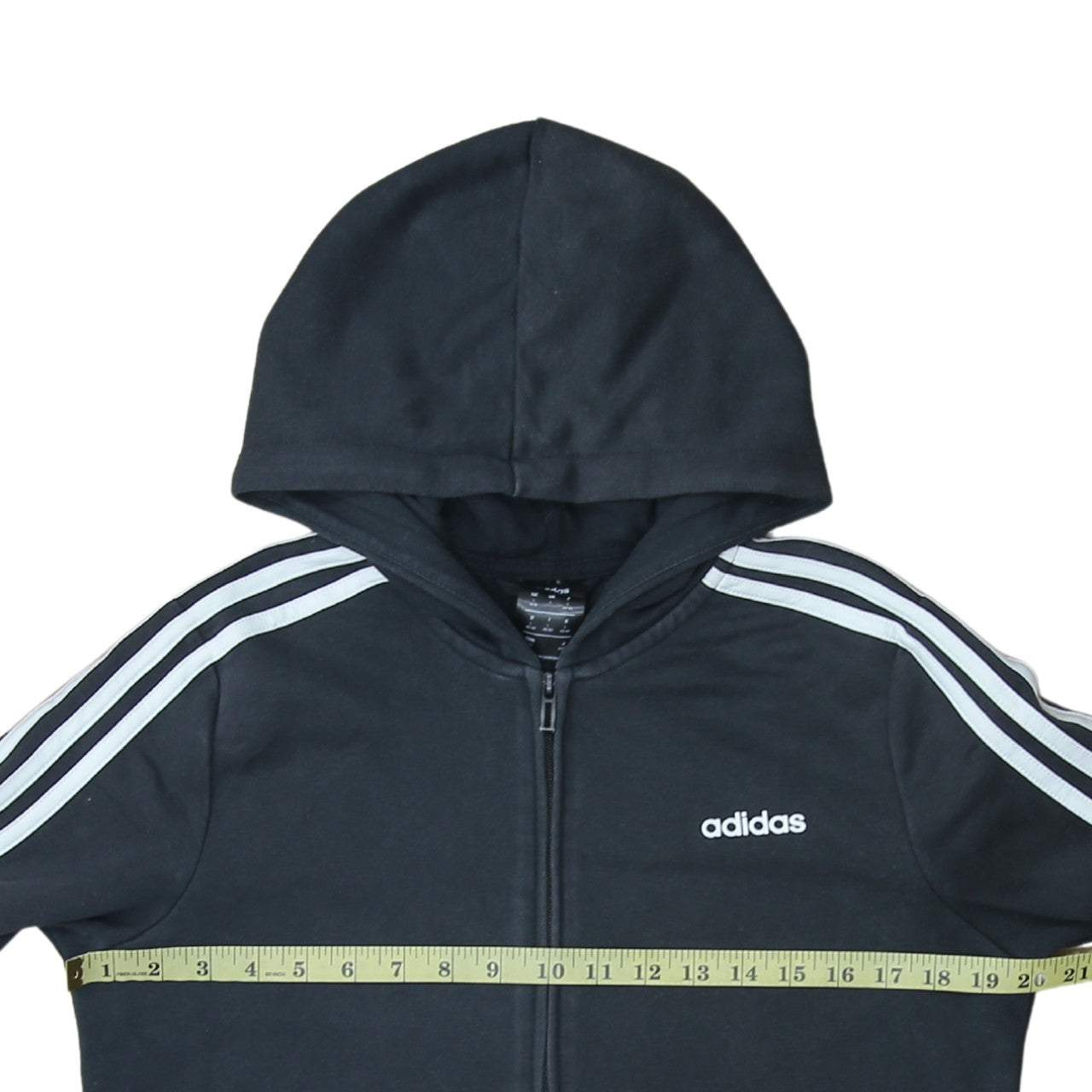 Adidas Women's Black Full Zip Hoodie L 16-18 Classic Hooded Sweatshirt