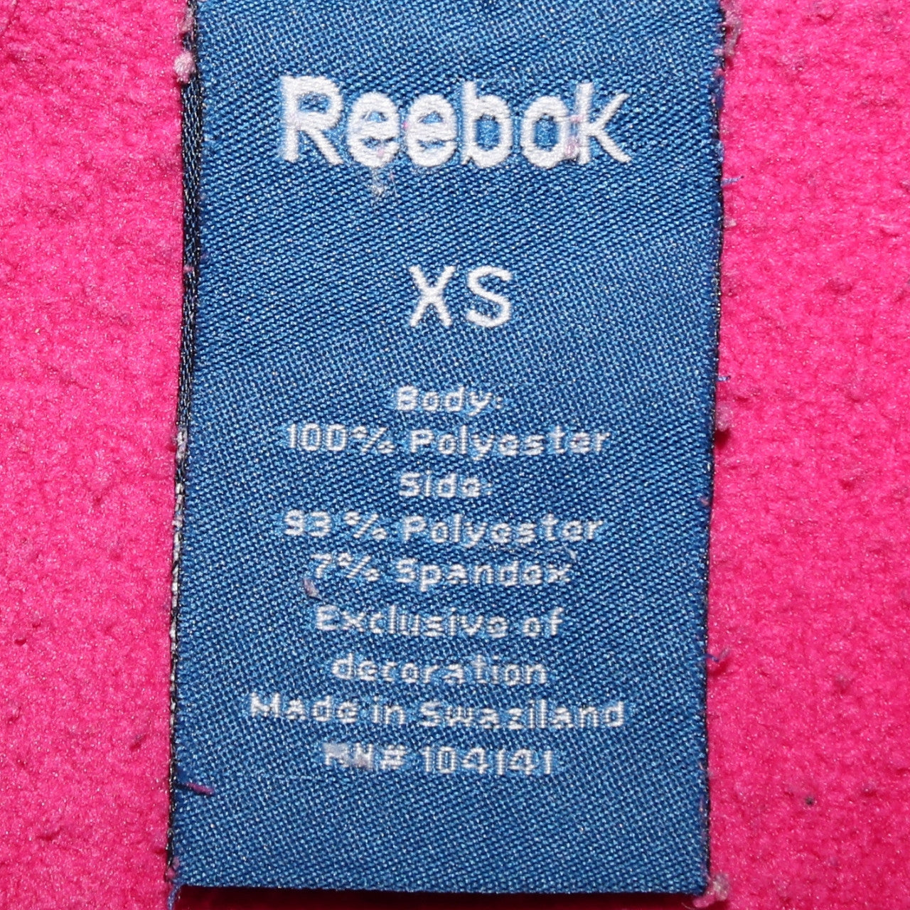 Reebok Womens Pink Fleece Full Zip Jacket XS Sportswear