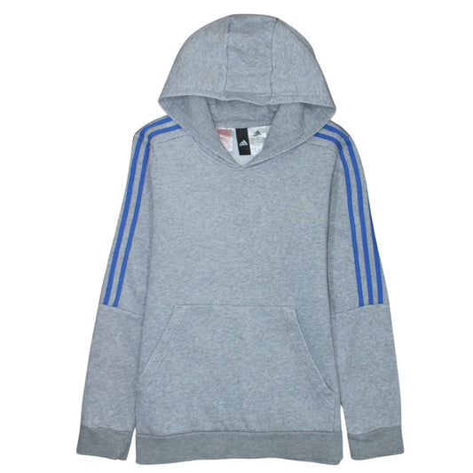 adidas Teens Grey Pullover Hoodie Long Sleeve Fleece Size 164