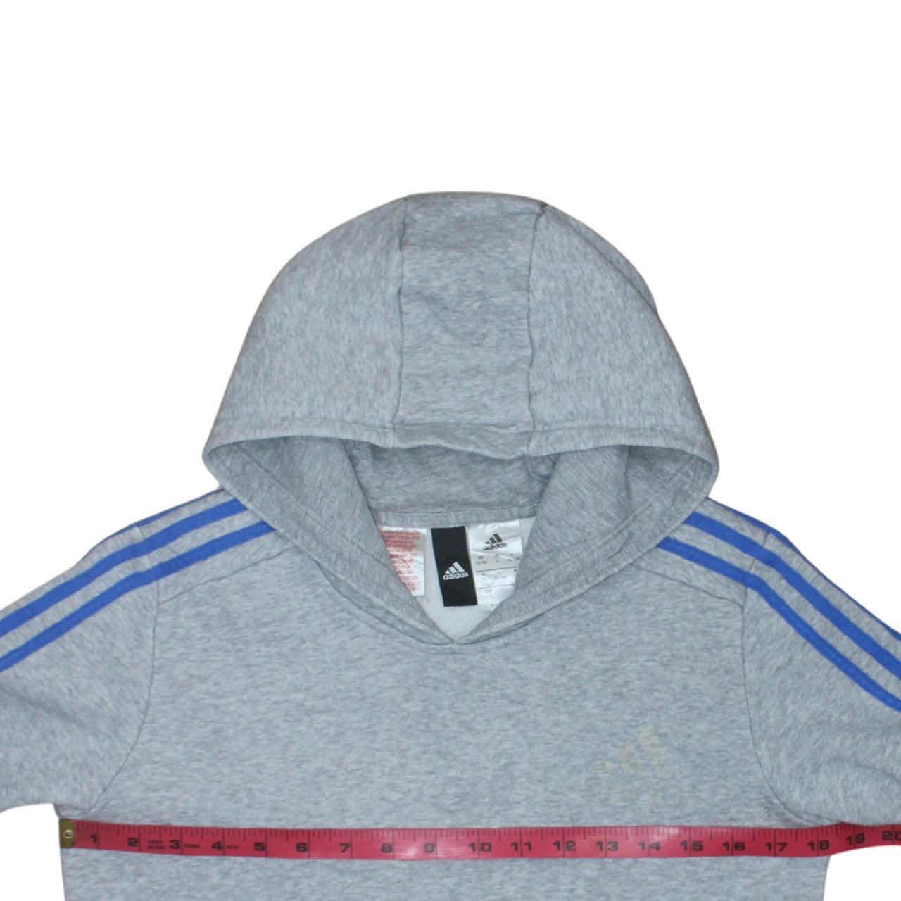 adidas Teens Grey Pullover Hoodie Long Sleeve Fleece Size 164