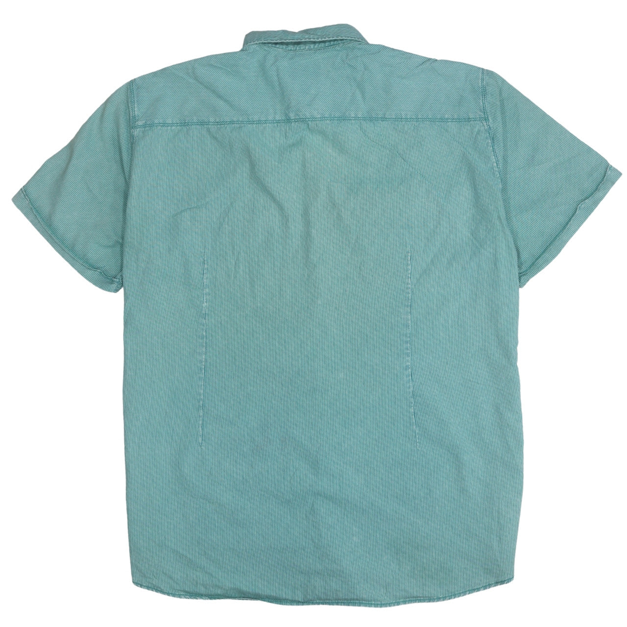 s.Oliver Men's Green Slim Fit Short Sleeve Button-Up Casual Shirt XXL