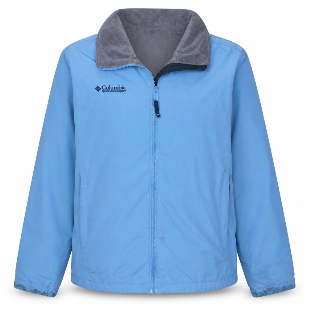 Columbia Blue Nylon Lined Water Resistant Jacket Unisex S Outdoor