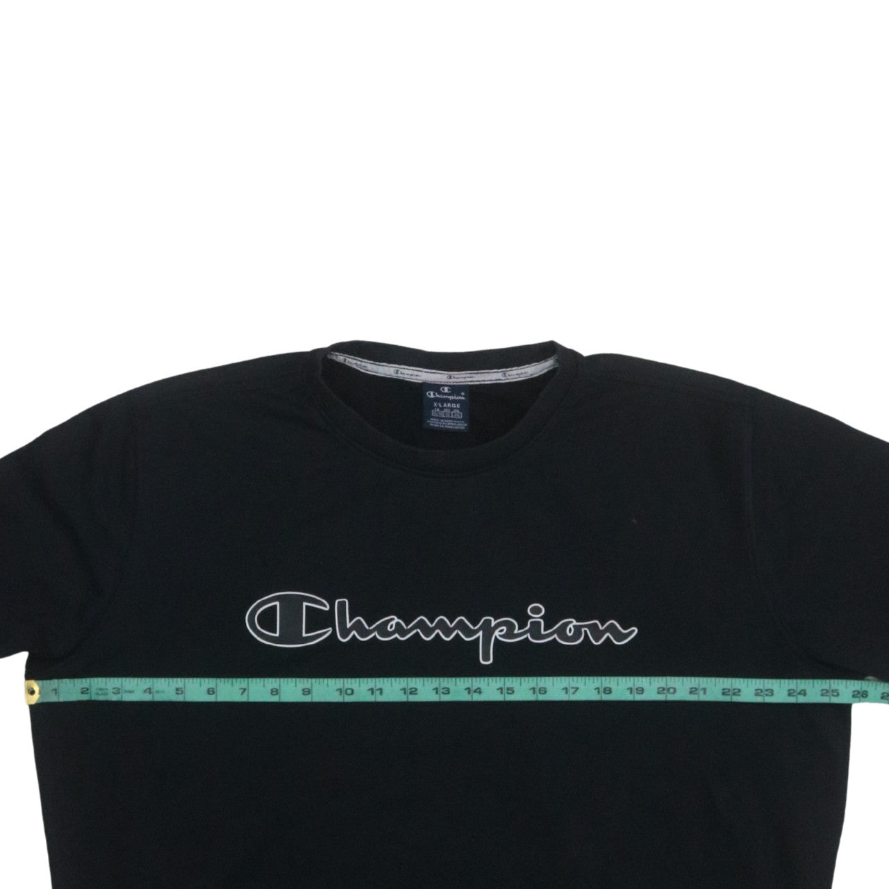 Champion Men's Black XL Pullover Crew Neck Logo Sweatshirt