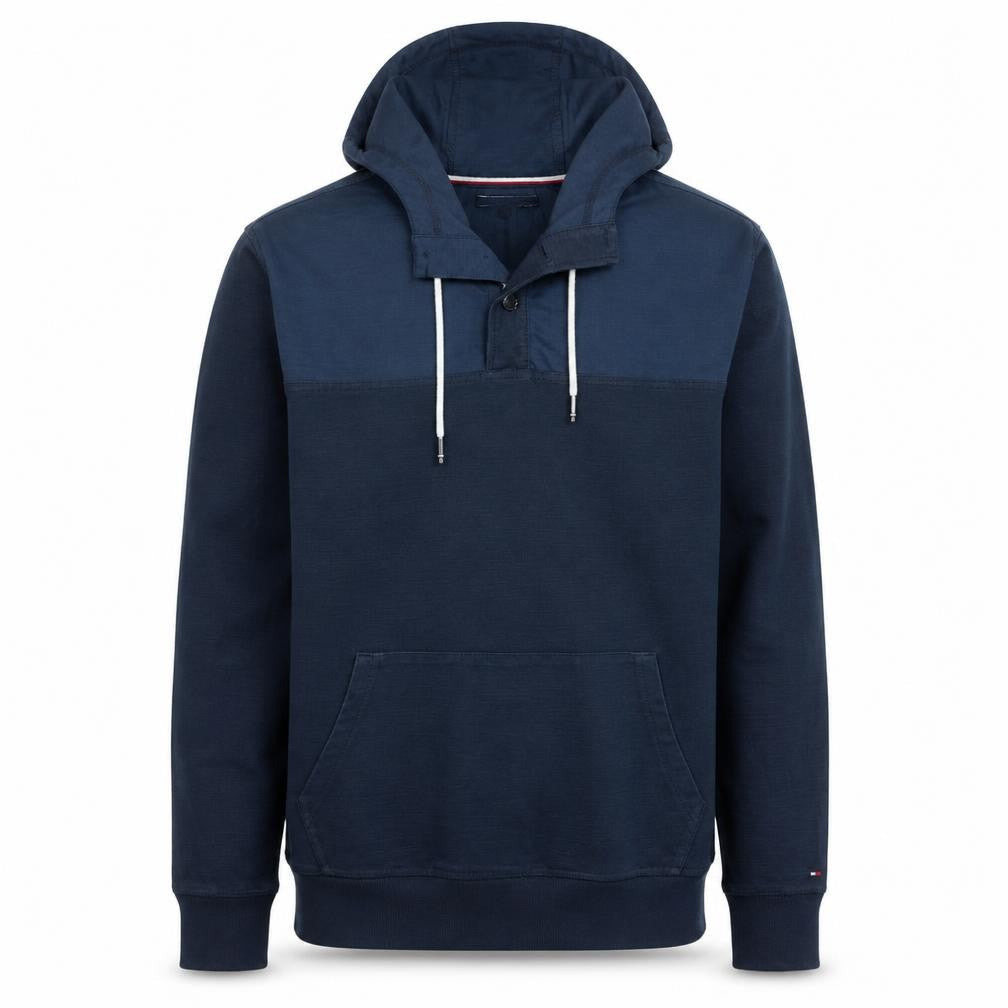 Tommy Hilfiger Mens Navy Blue L Hooded Pullover Sweatshirt