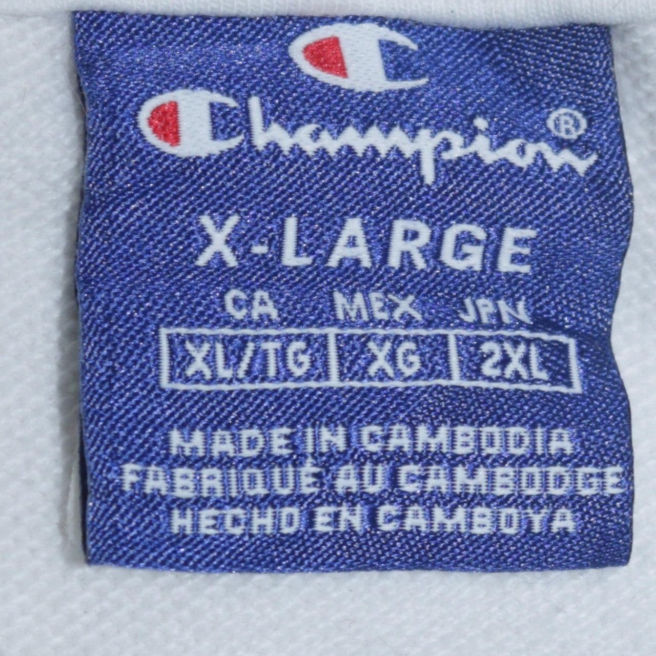 Champion Men's White XL Full Zip Hoodie Cotton Logo Sweatshirt