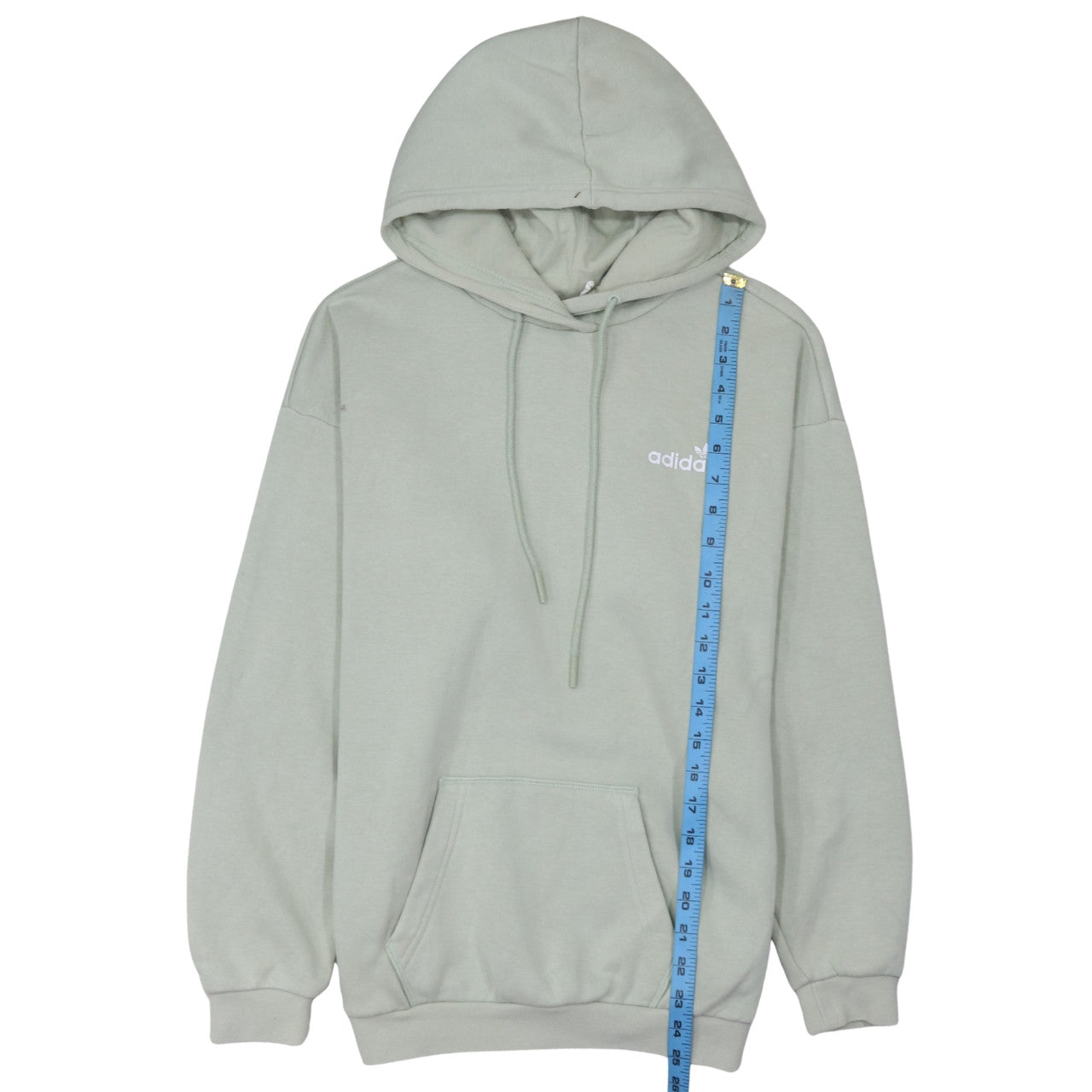 adidas Men's Green Pullover Hoodie L Logo Fleece Sweatshirt